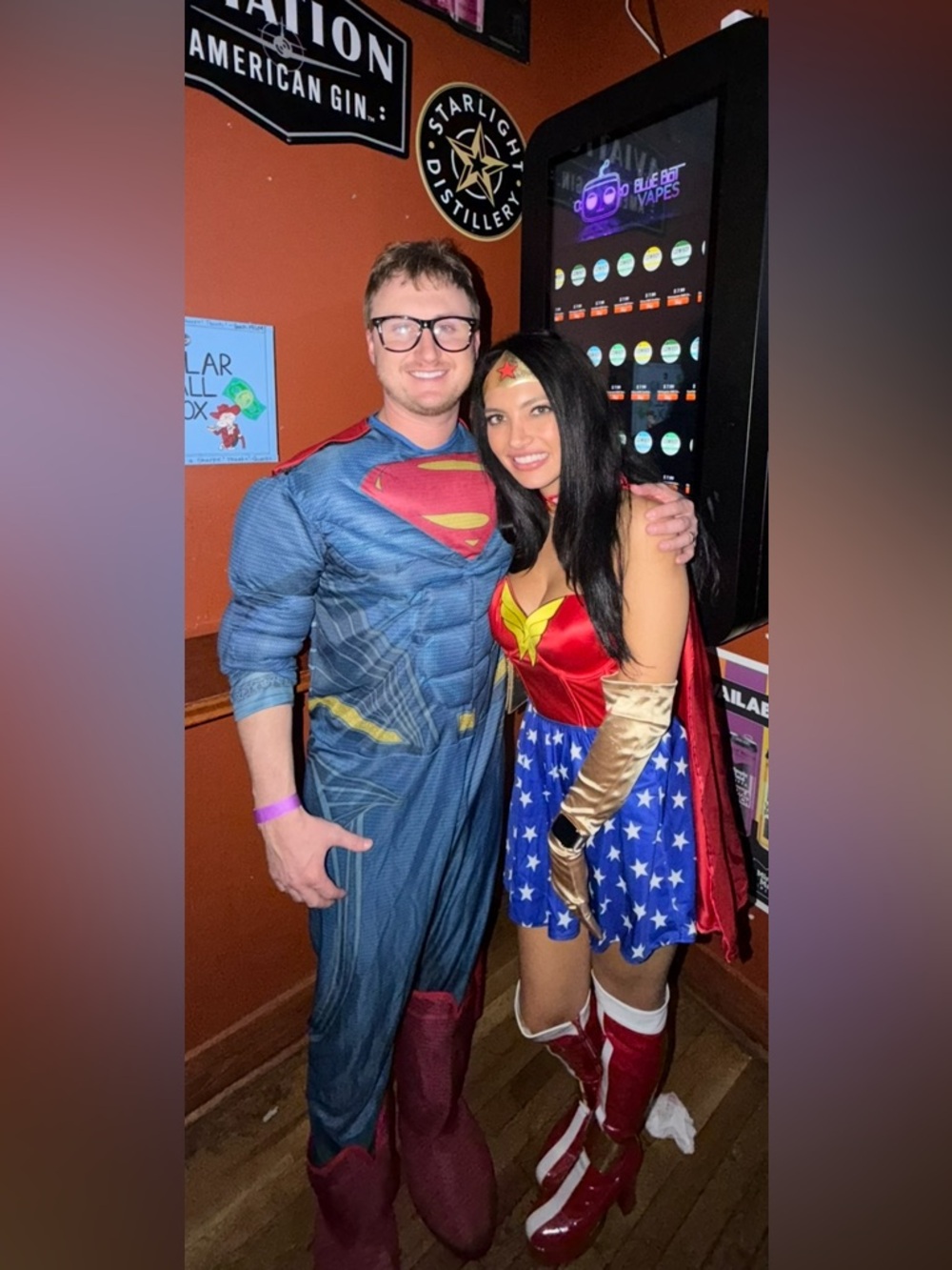 Halloween Superman and Wonder Woman Costumes For Adults COUPLE BOTH SIZE M